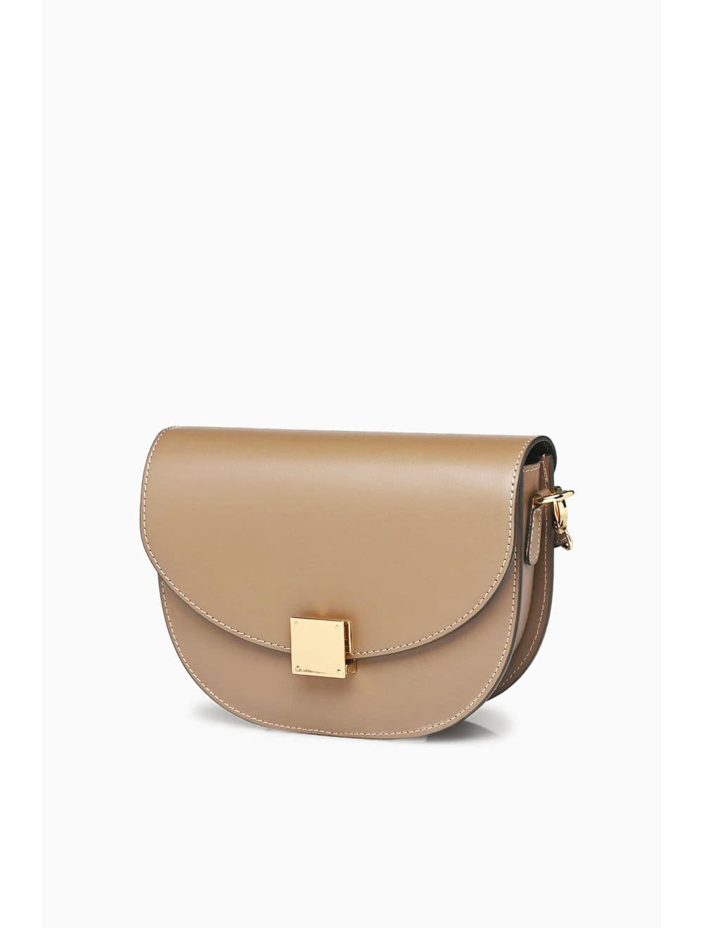 Sac Porté Croisé En Croûte De Cuir De Vachette Lisse 4109 ZINA-Sable — vue 2