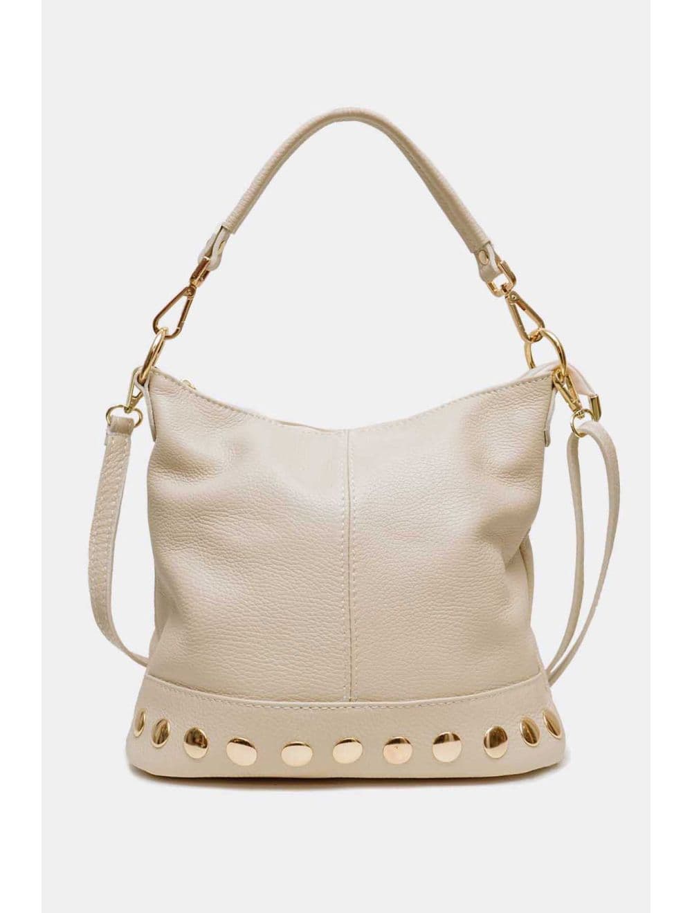 Sac Porté Épaule En Cuir Vachette Grainé 4197 NÉOLA-Beige