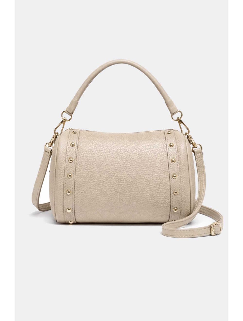 Sac Bowling En Croûte Cuir Vachette Grainée 4199 BONNIE-Beige
