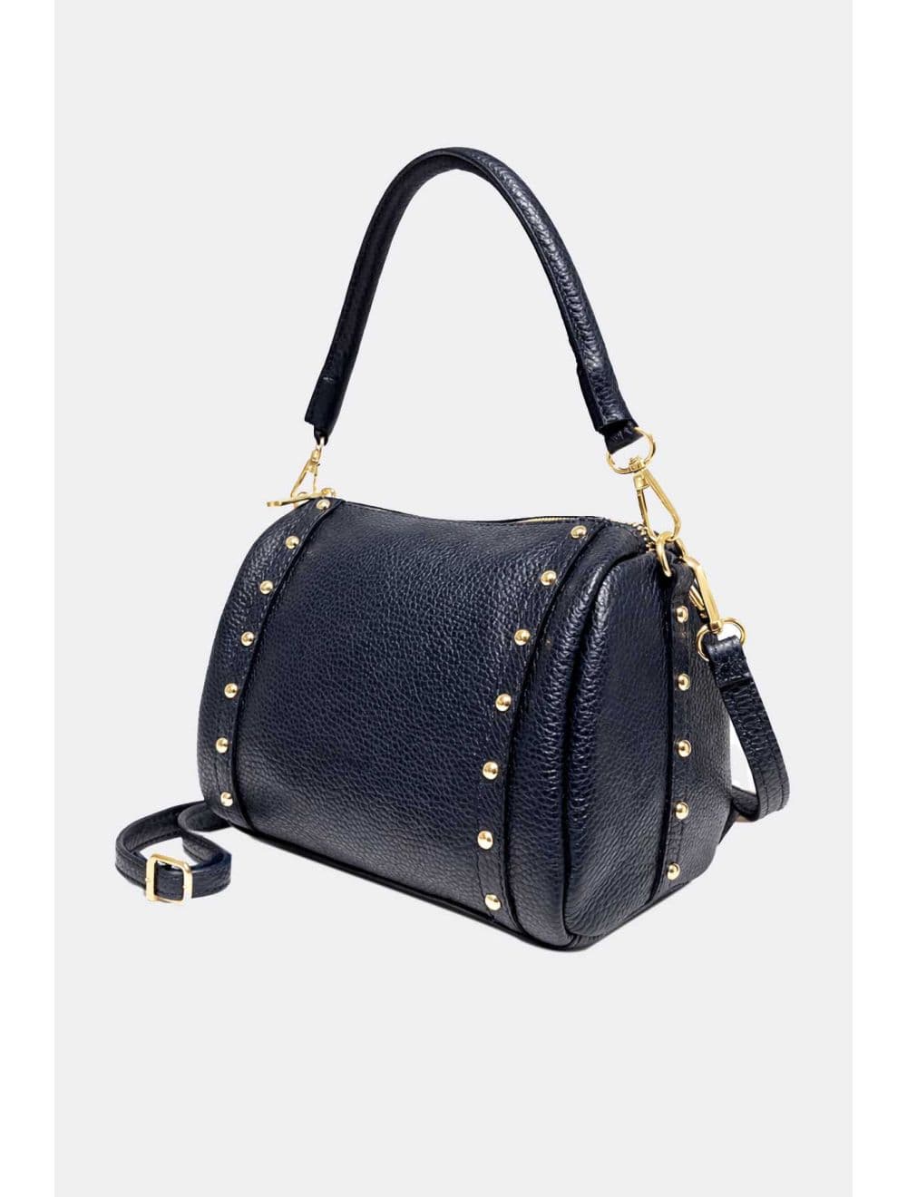 Sac Bowling En Croûte Cuir Vachette Grainée 4199 BONNIE-Marine — vue 2