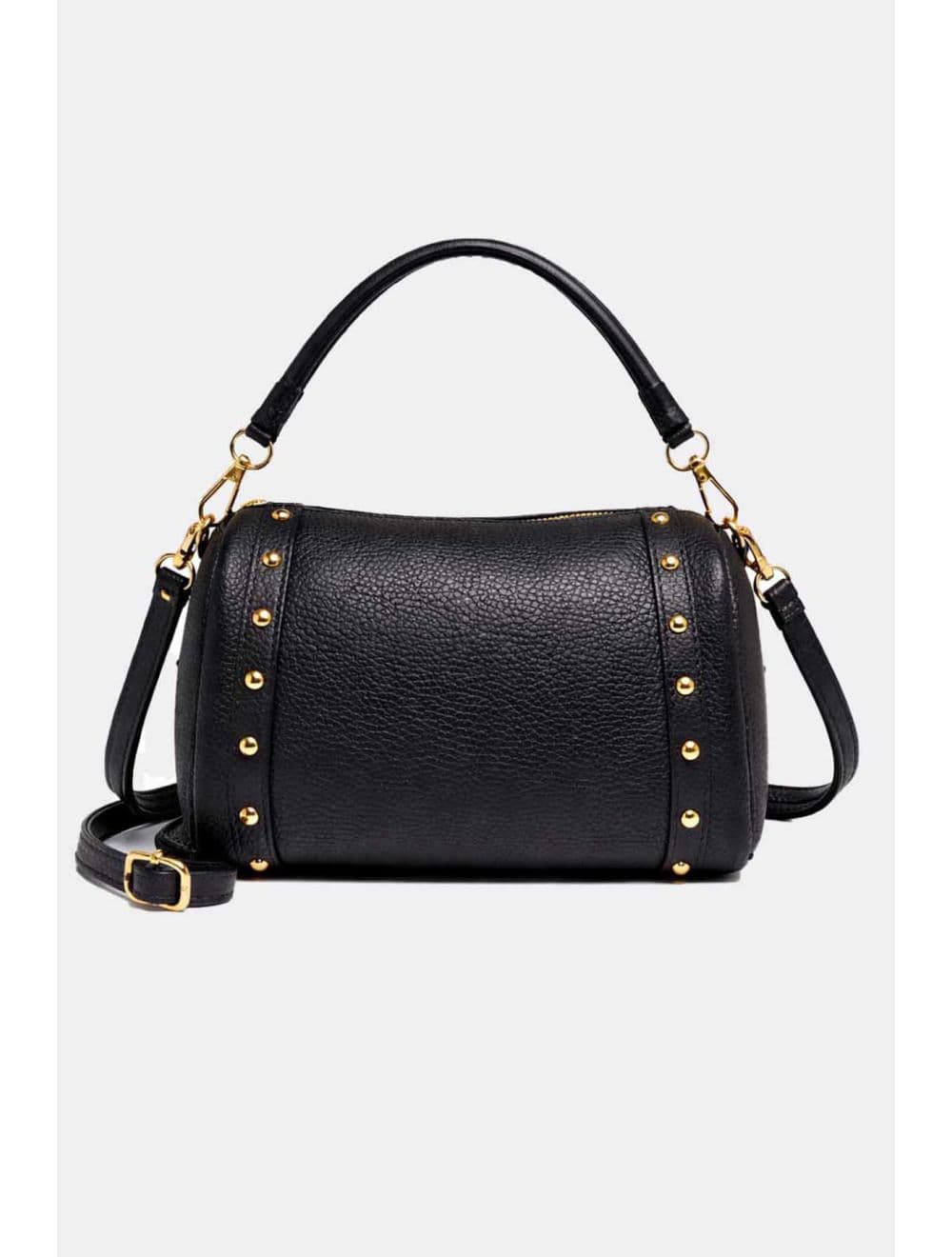 Sac Bowling En Croûte Cuir Vachette Grainée 4199 BONNIE-Noir