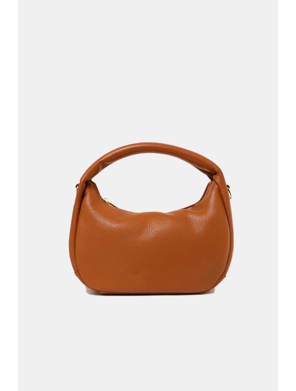 Sac Porté Main Demi Lune En Croûte Cuir Vachette Grainée 4195 LAURÈNE-Cognac — vue 3