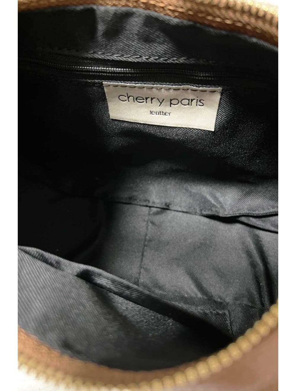 Sac Porté Main Demi Lune En Croûte Cuir Vachette Grainée 4195 LAURÈNE-Cognac — vue 4