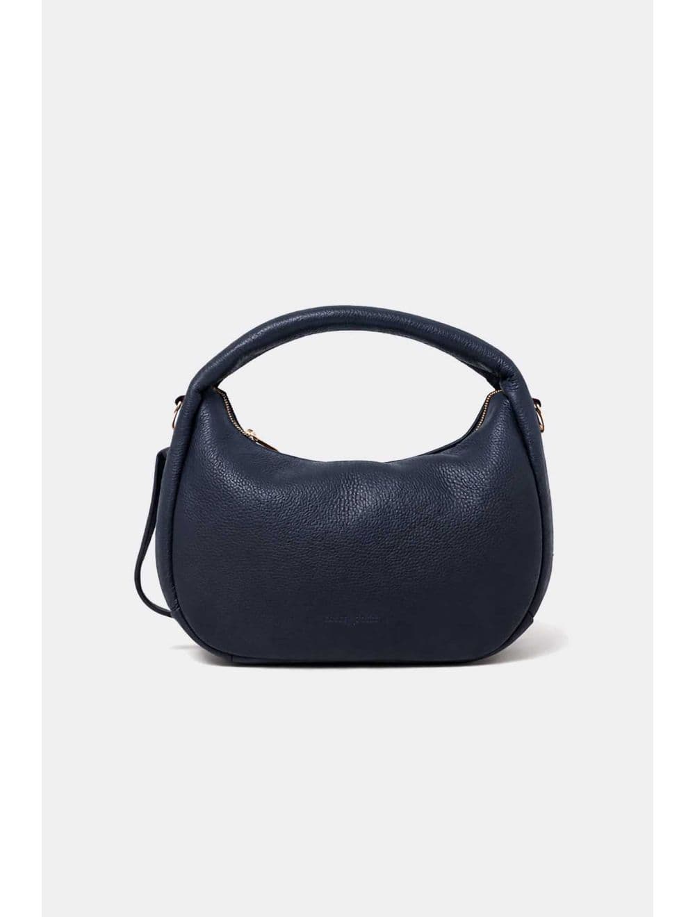 Sac Porté Main Demi Lune En Croûte Cuir Vachette Grainée 4195 LAURÈNE-Marine