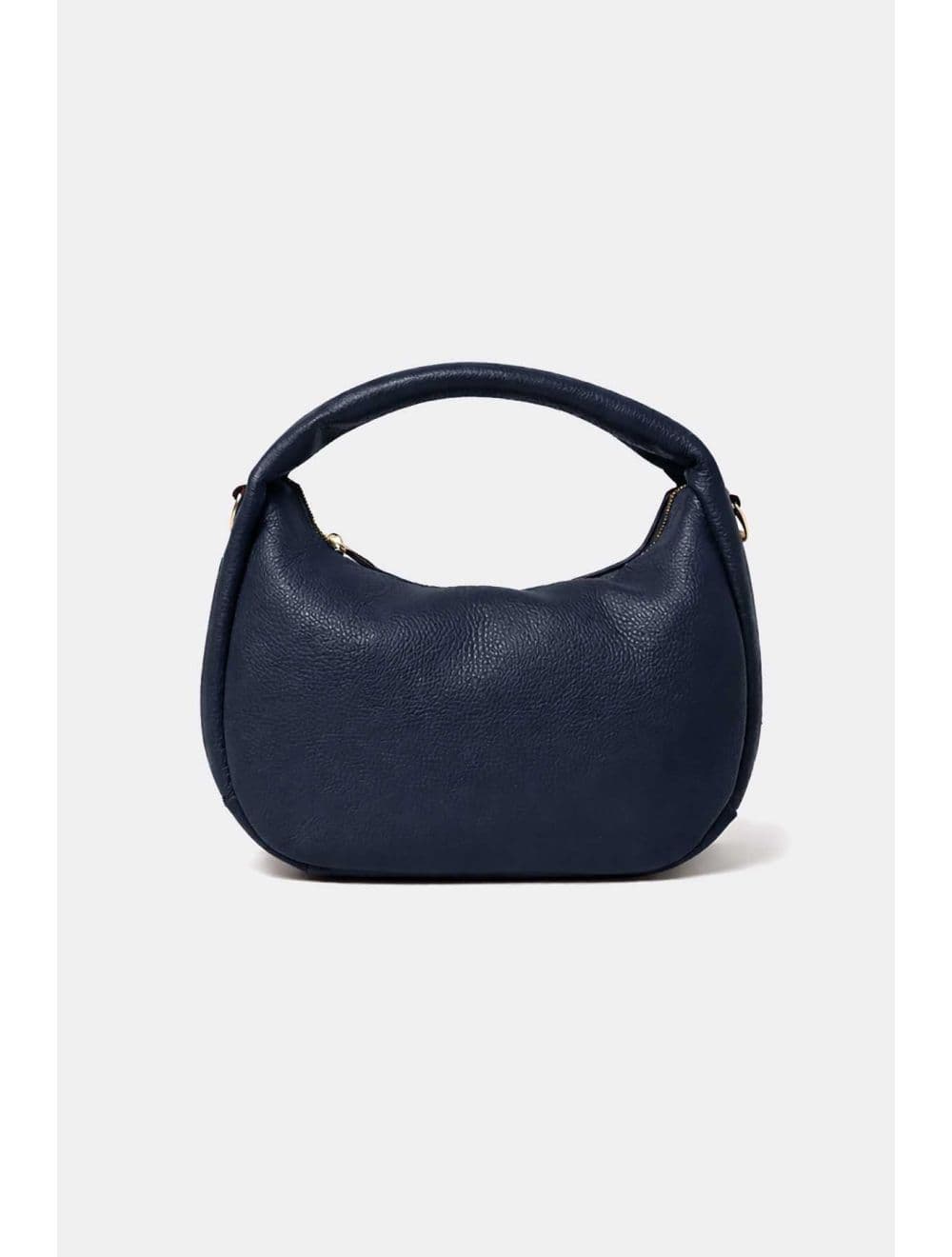Sac Porté Main Demi Lune En Croûte Cuir Vachette Grainée 4195 LAURÈNE-Marine — vue 3