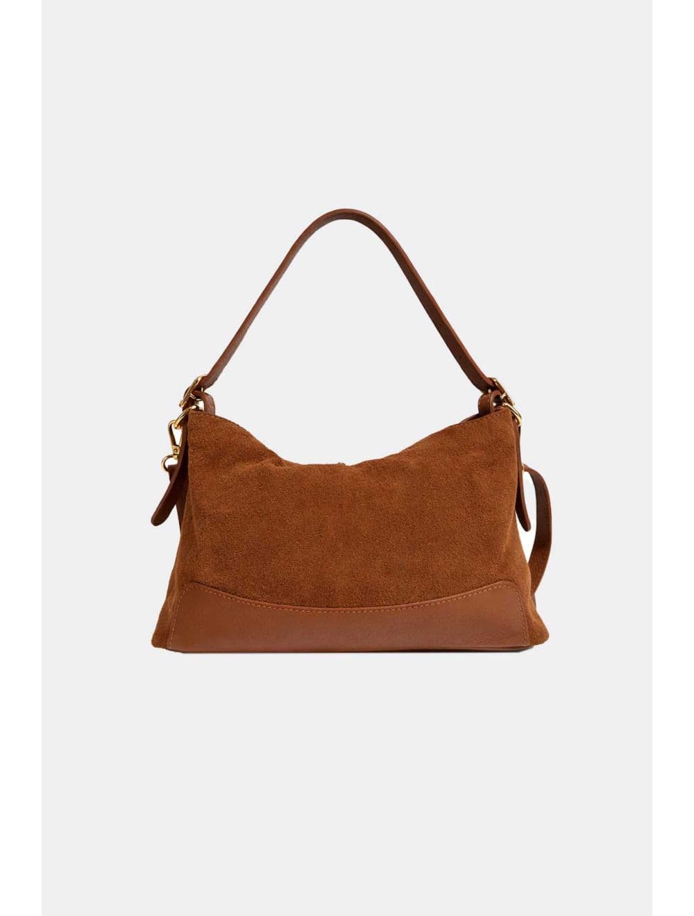 Sac Porté Épaule En Croûte Cuir Vachette Suède Et Grainée 4211 PERLA SUÈDE-Camel — vue 3