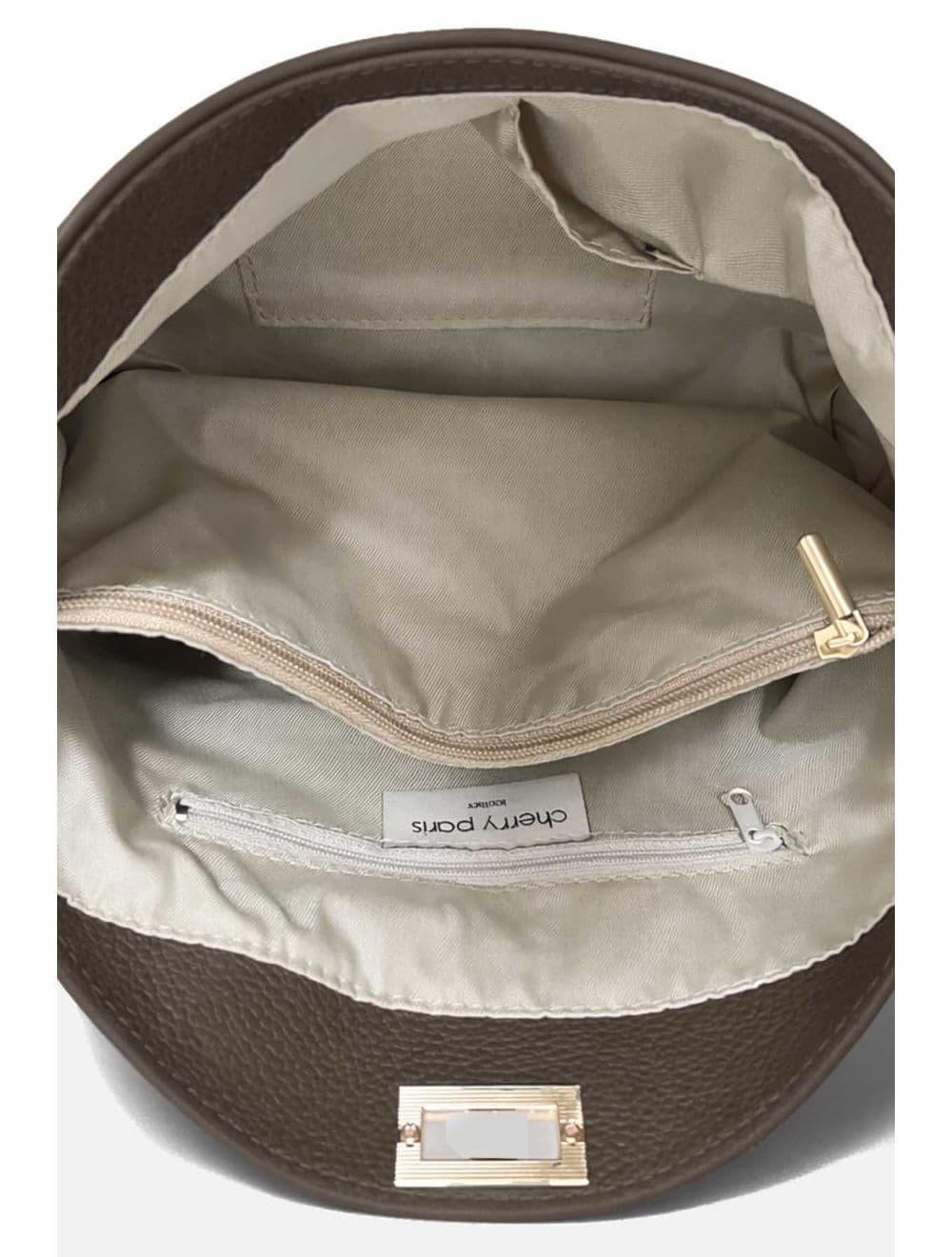 Sac Porté Épaule En Croûte Cuir Vachette Suède Et Grainée 4211 PERLA SUÈDE-Taupe — vue 3