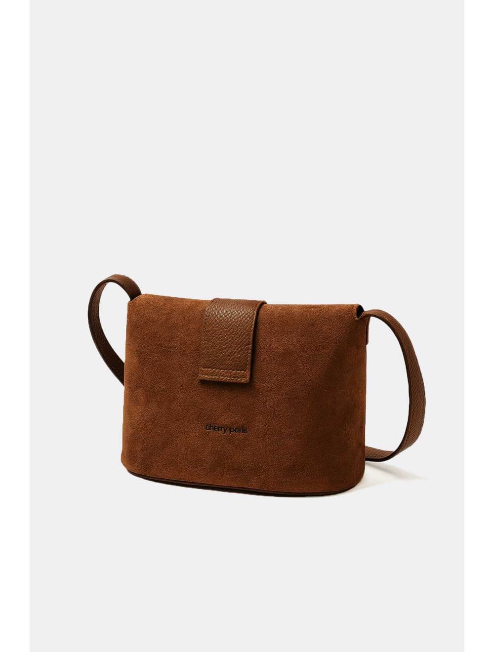 Sac Bandoulière En Croûte Cuir Vachette Suède Et Grainée 4210 PRISCA SUÈDE-Camel — vue 3
