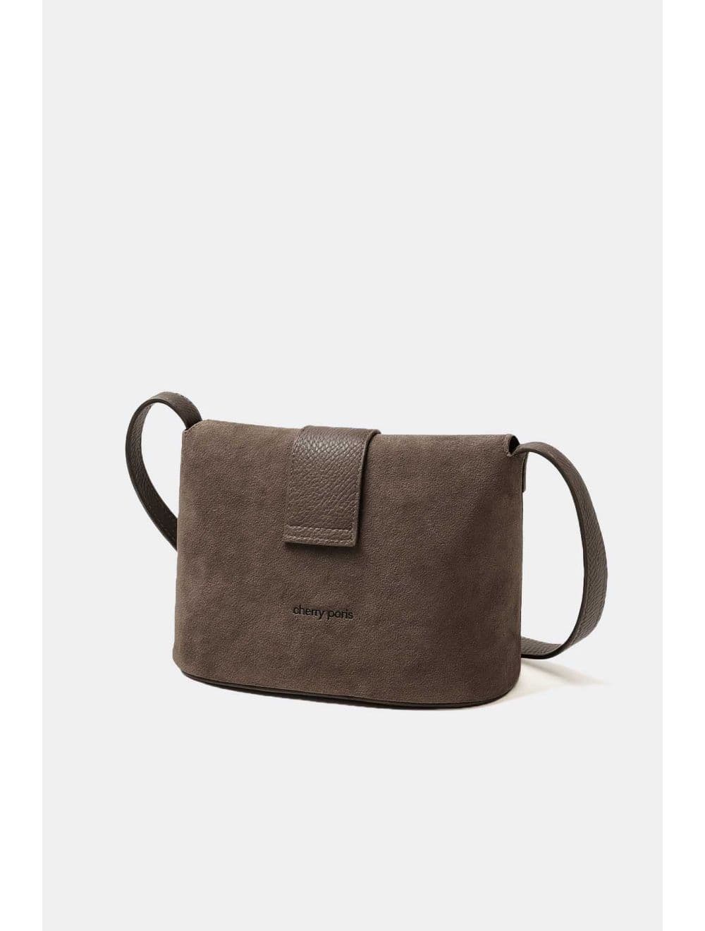 Sac Bandoulière En Croûte Cuir Vachette Suède Et Grainée 4210 PRISCA SUÈDE-Taupe — vue 3