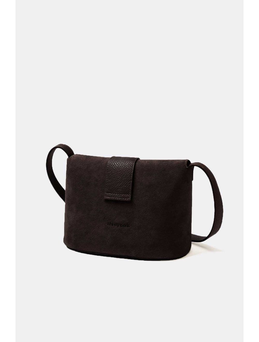 Sac Bandoulière En Croûte Cuir Vachette Suède Et Grainée 4210 PRISCA SUÈDE-Chocolat — vue 3