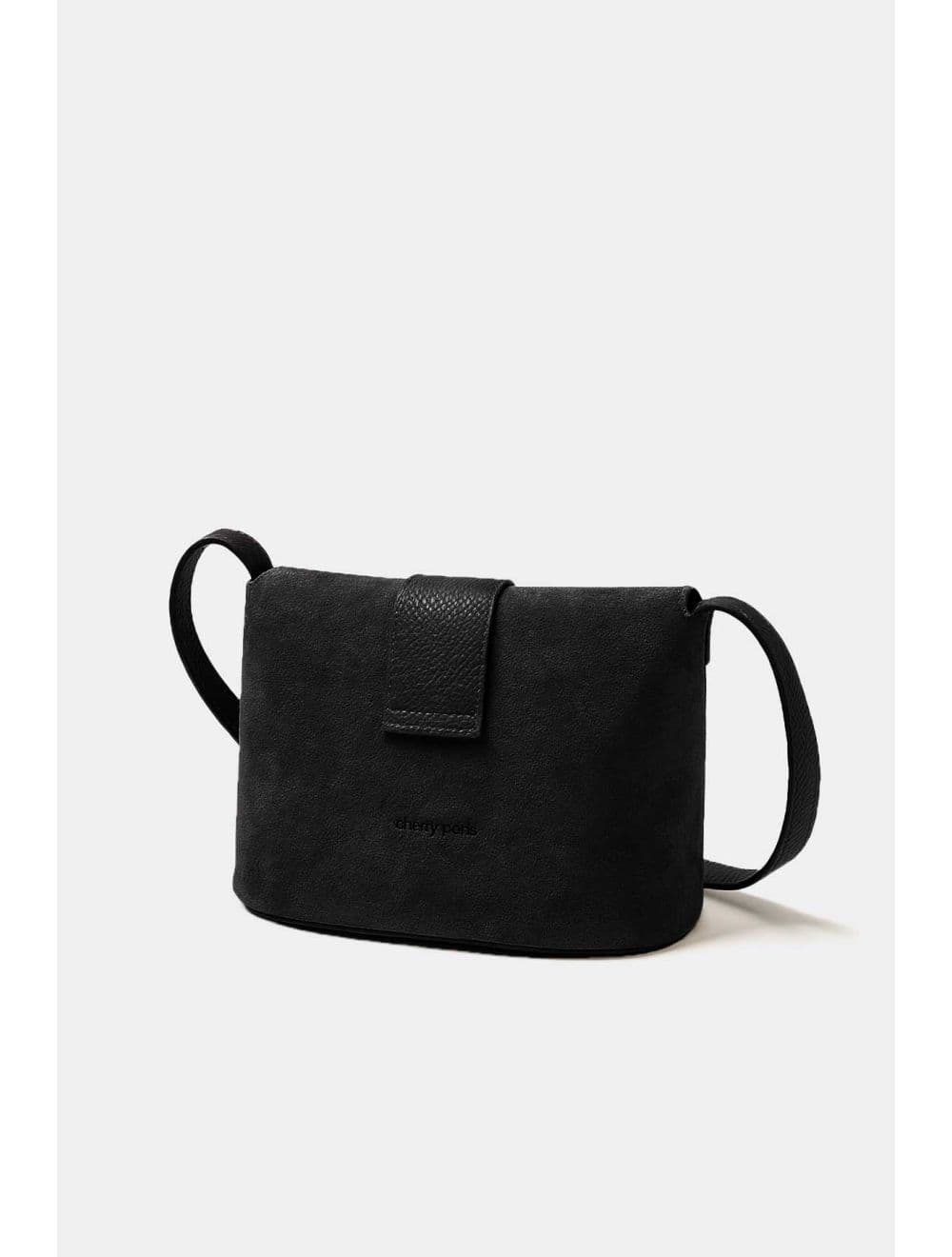 Sac Bandoulière En Croûte Cuir Vachette Suède Et Grainée 4210 PRISCA SUÈDE-Noir — vue 3