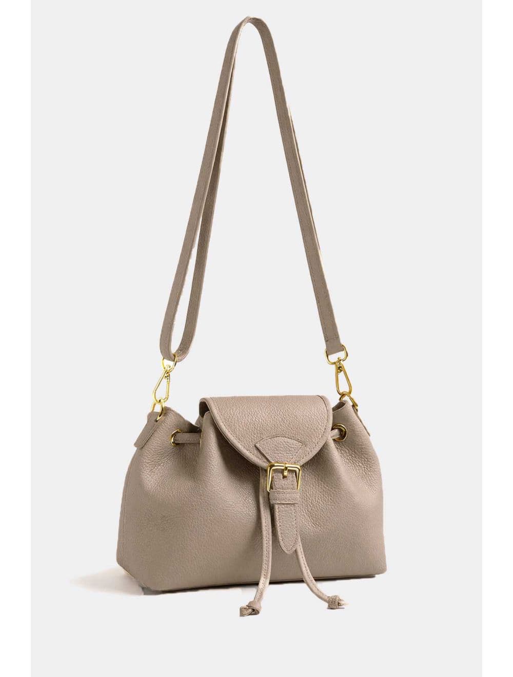 Sac Bandoulière Bourse En Cuir Vachette Grainé 4196 PATRICIA-Granite