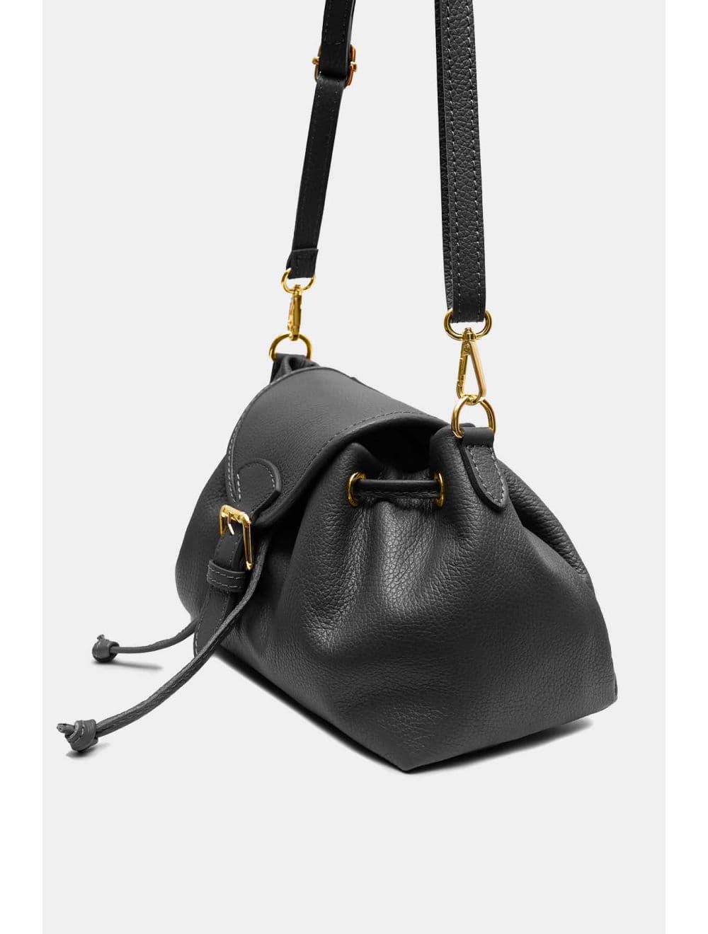 Sac Bandoulière Bourse En Cuir Vachette Grainé 4196 PATRICIA-Black — vue 3