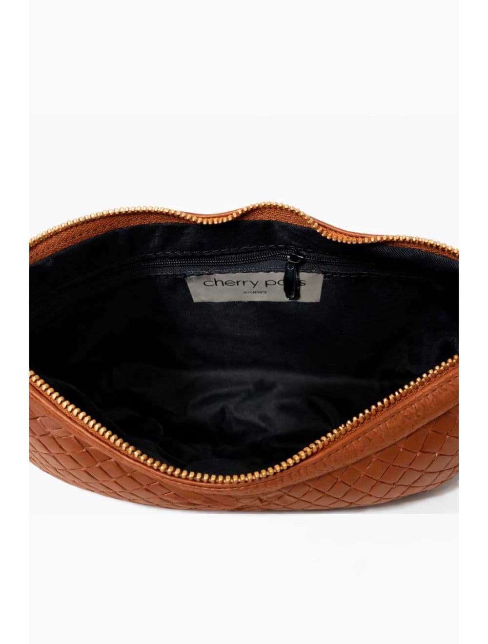 Sac Besace En Cuir Vachette Grainée Effet Tressé 4208 ADJANIE TRESSÉ-Cognac — vue 4