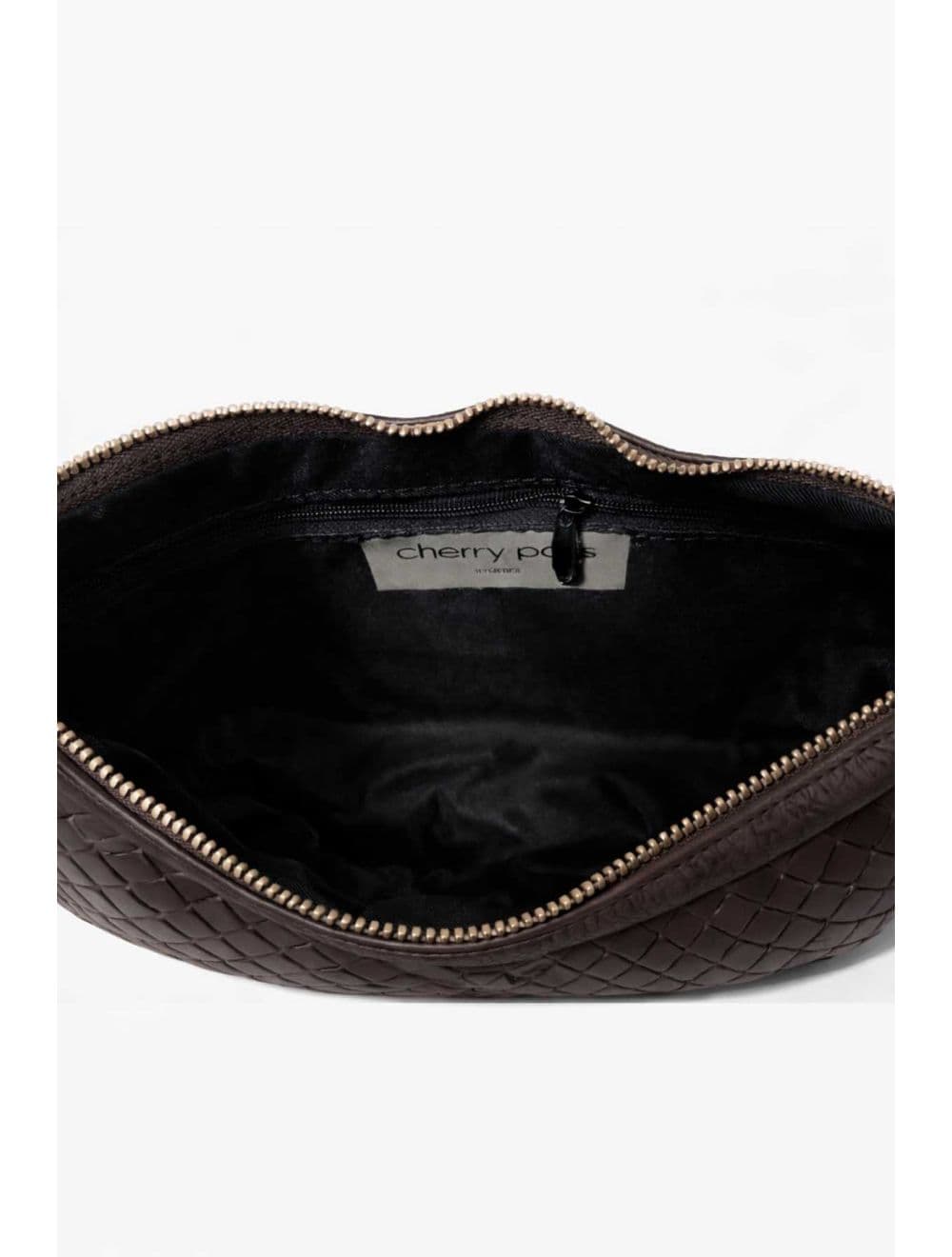 Sac Besace En Cuir Vachette Grainée Effet Tressé 4208 ADJANIE TRESSÉ-Chocolat — vue 4