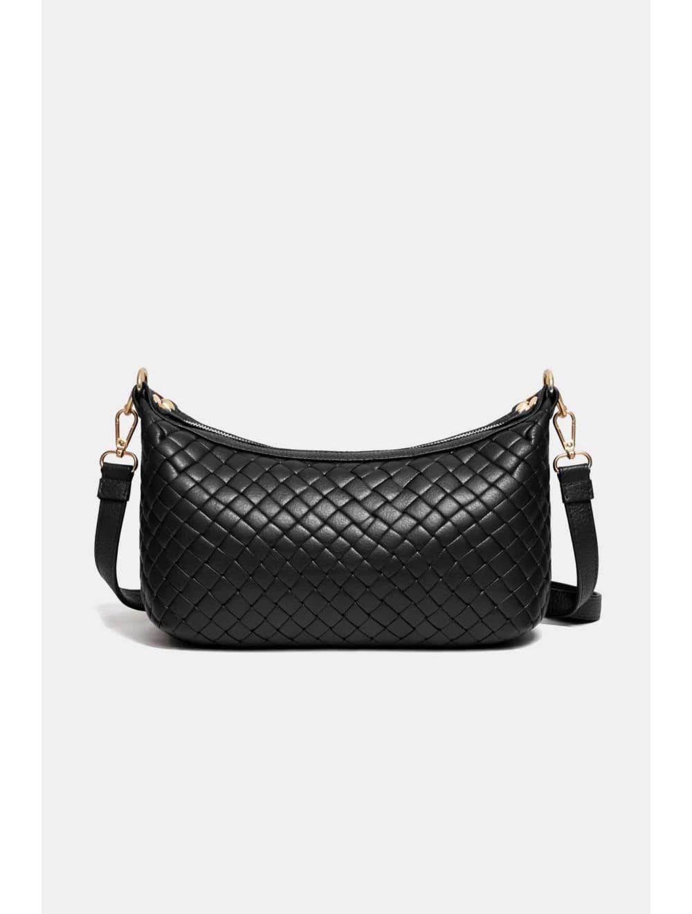 Sac Besace En Cuir Vachette Grainée Effet Tressé 4208 ADJANIE TRESSÉ-Black — vue 3