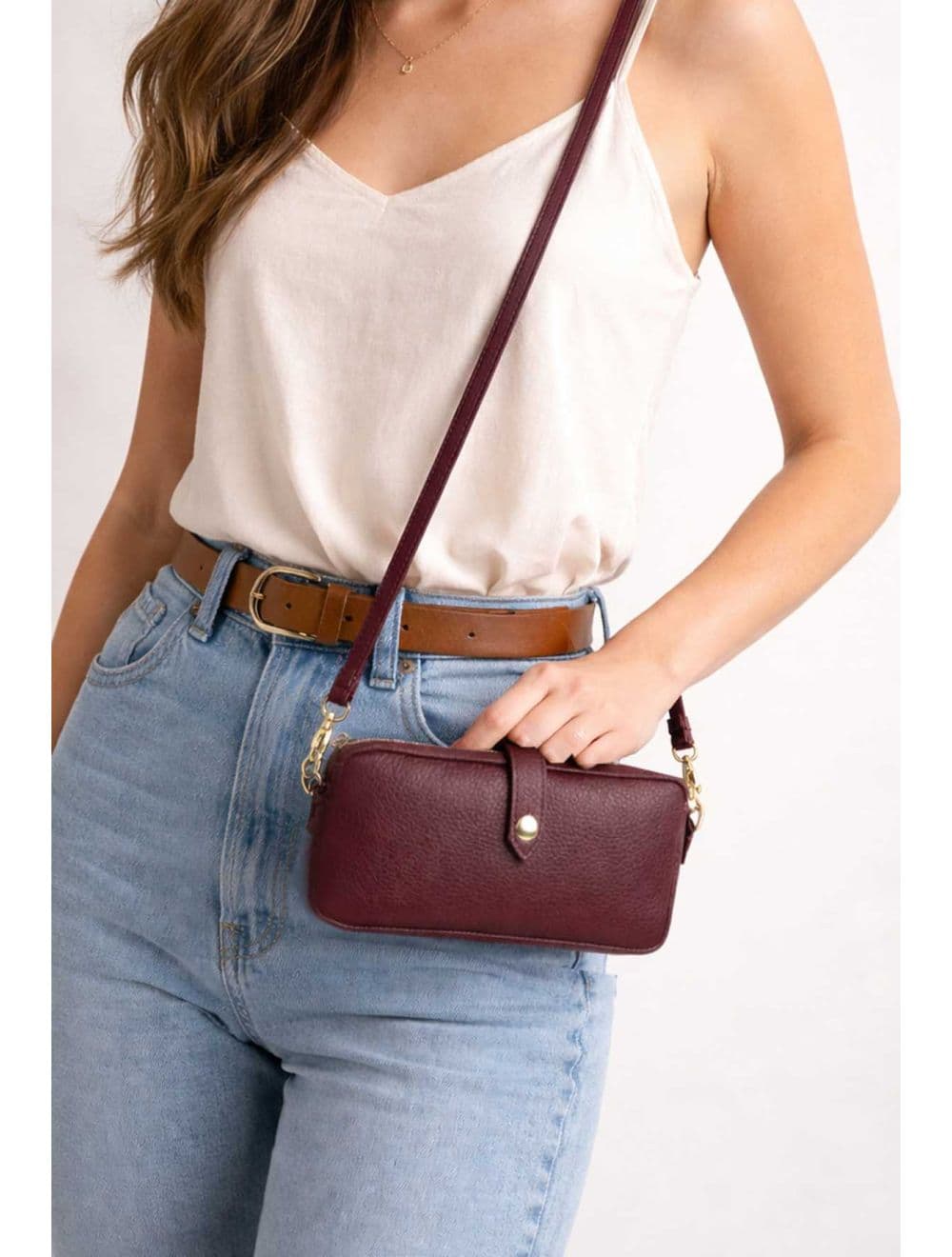Sac Pochette Extra Plate En Cuir Vachette Grainée 4207 MÉLIA-Bordeaux — vue 5