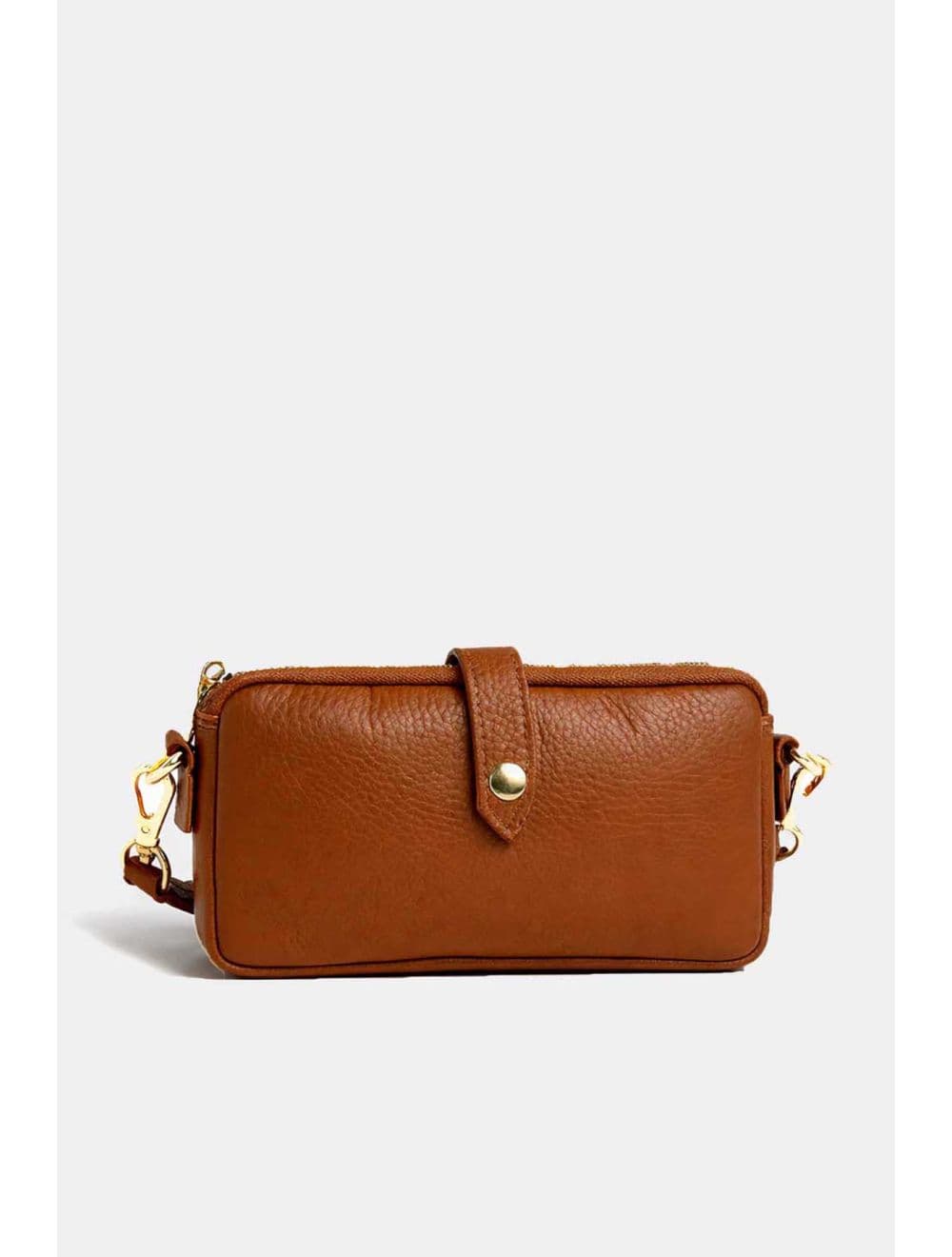 Sac Pochette Extra Plate En Cuir Vachette Grainée 4207 MÉLIA-Cognac