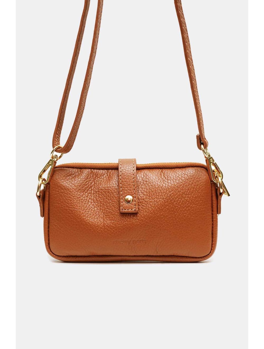 Sac Pochette Extra Plate En Cuir Vachette Grainée 4207 MÉLIA-Cognac — vue 3