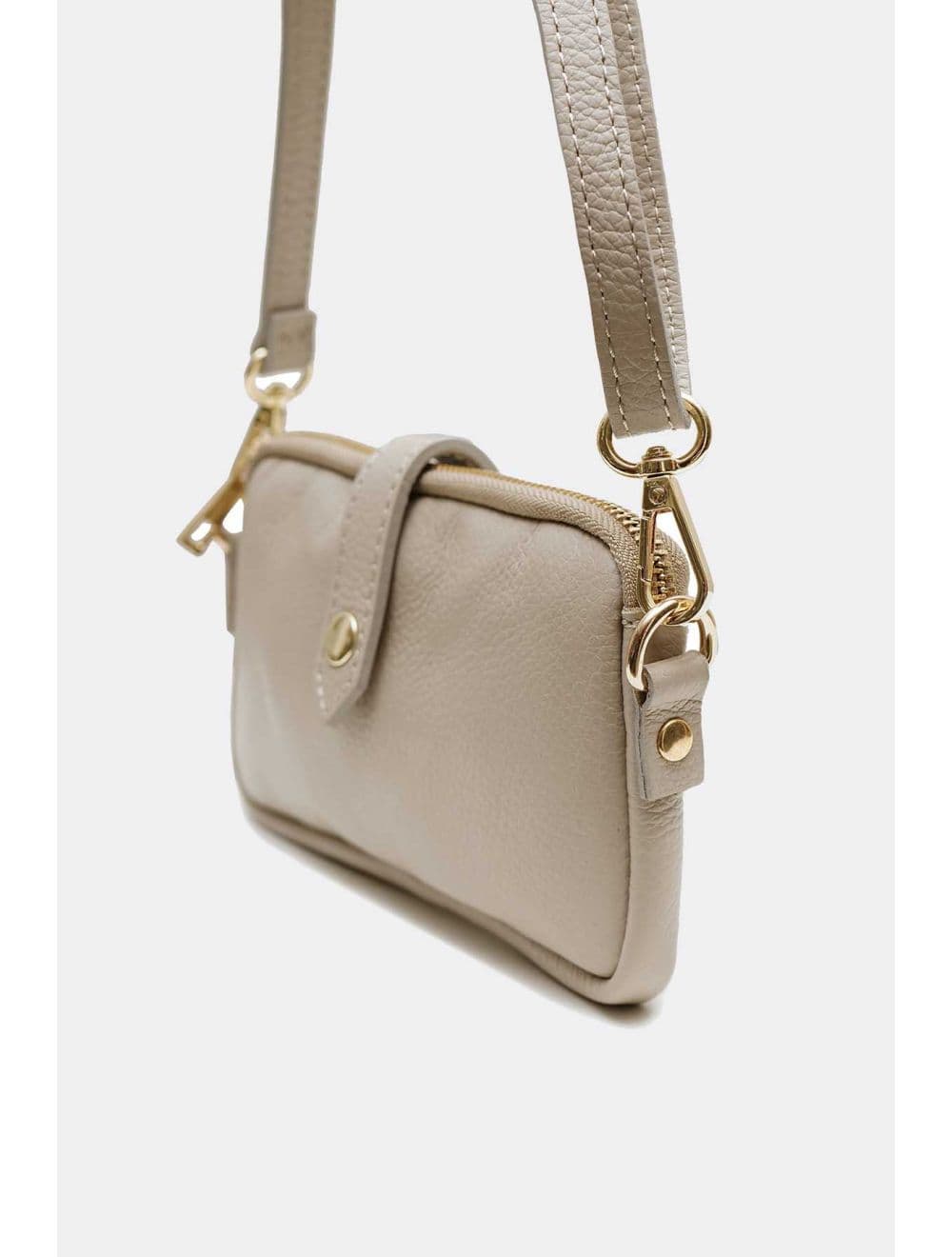 Sac Pochette Extra Plate En Cuir Vachette Grainée 4207 MÉLIA-Granite — vue 2