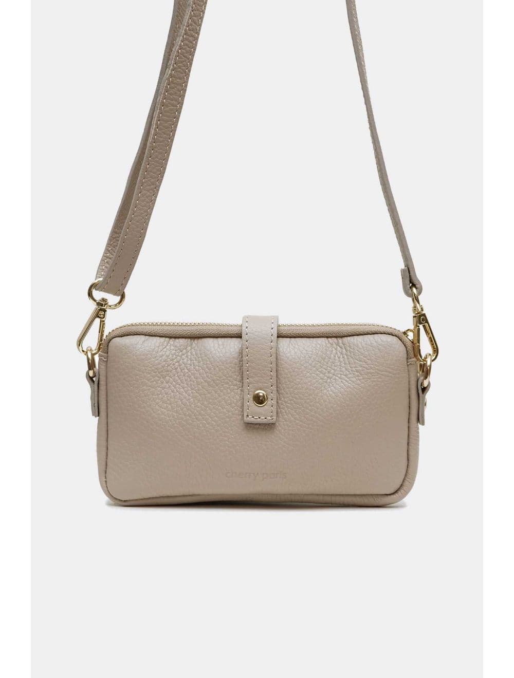 Sac Pochette Extra Plate En Cuir Vachette Grainée 4207 MÉLIA-Granite — vue 3