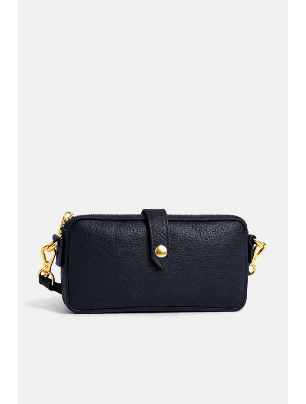 Sac Pochette Extra Plate En Cuir Vachette Grainée 4207 MÉLIA-Marine