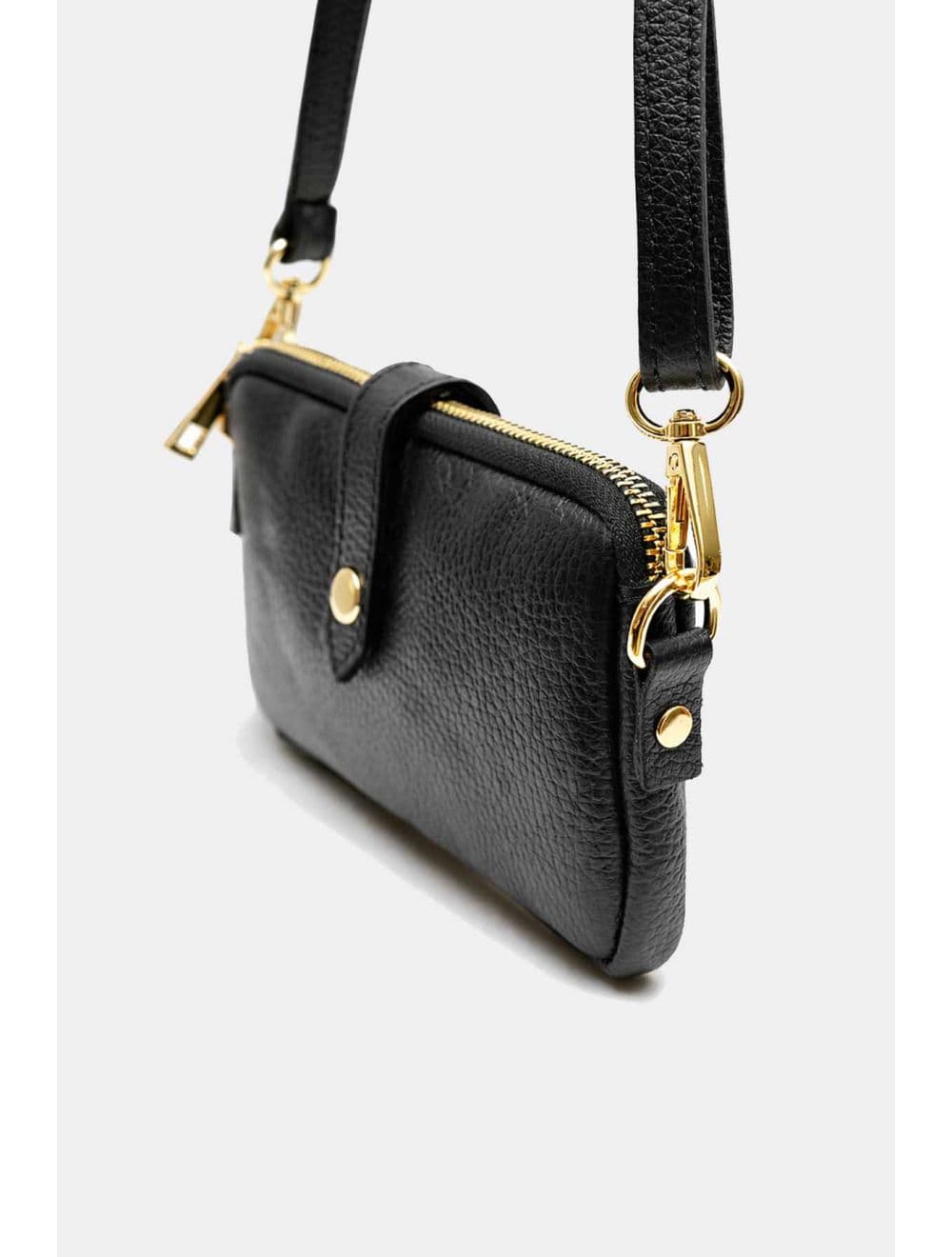 Sac Pochette Extra Plate En Cuir Vachette Grainée 4207 MÉLIA-Noir — vue 2