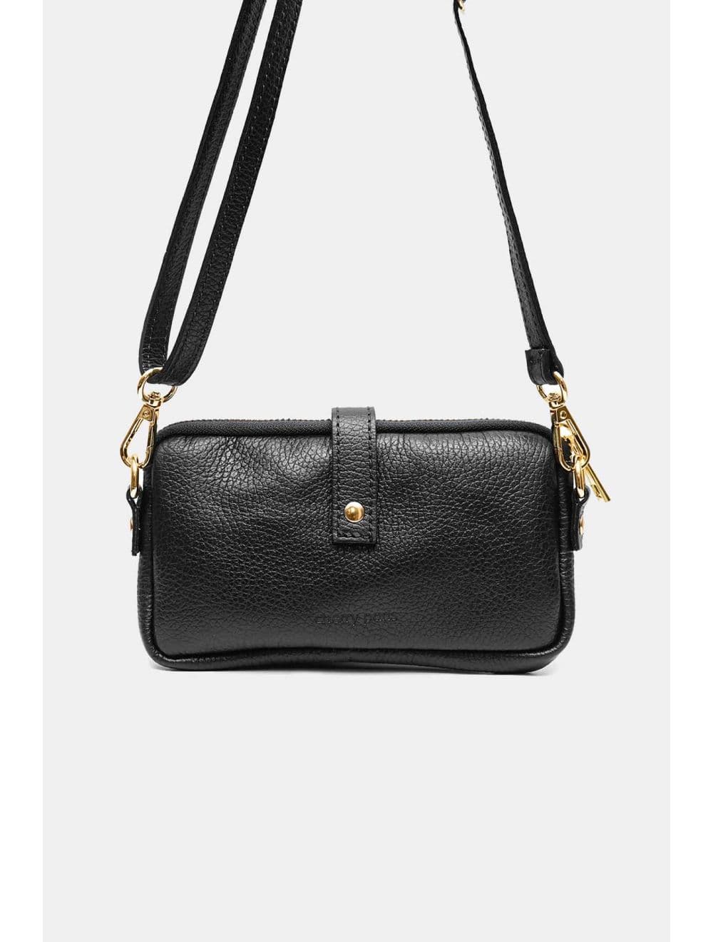Sac Pochette Extra Plate En Cuir Vachette Grainée 4207 MÉLIA-Noir — vue 3
