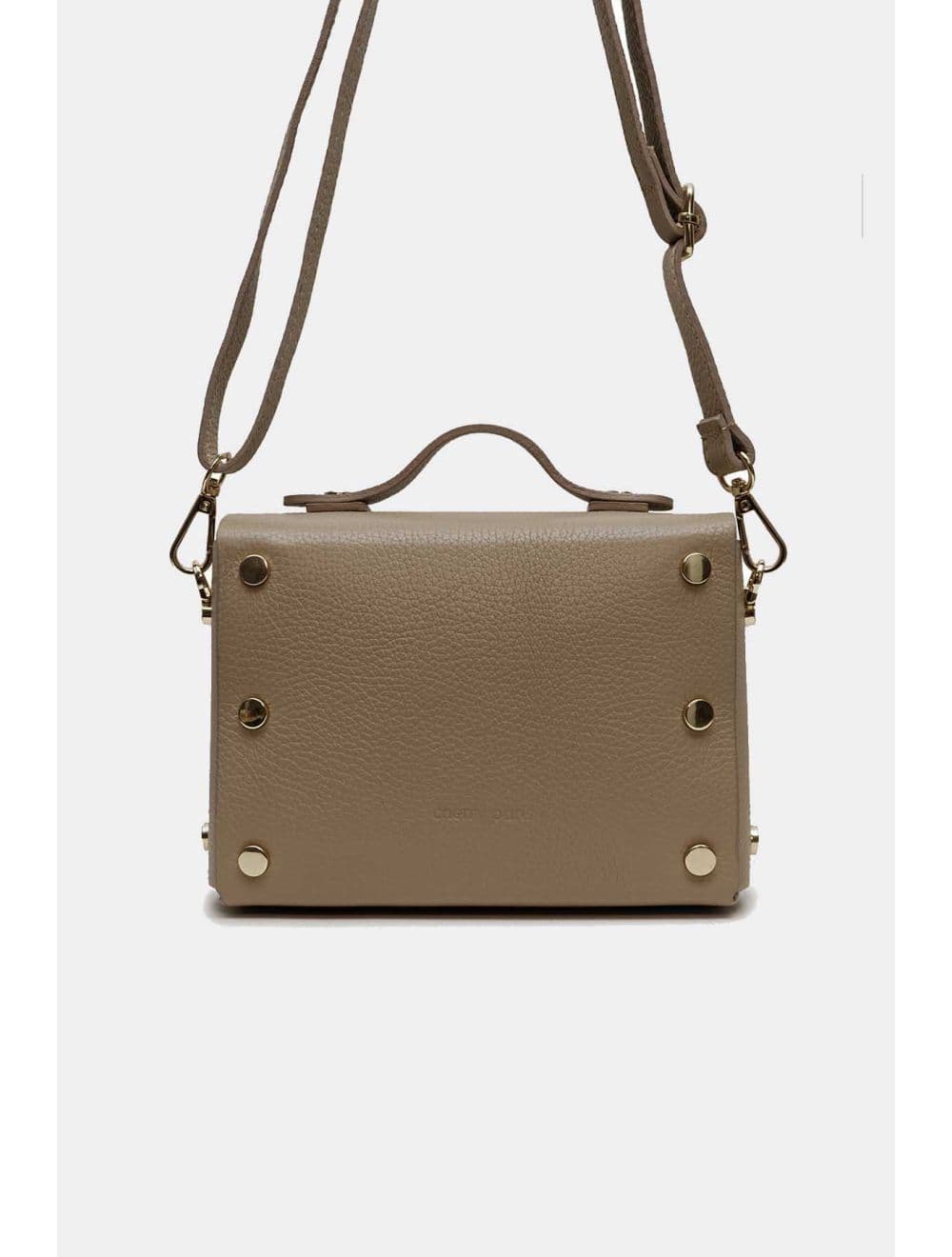 Sac Porté Main Forme Cartable En Cuir Vachette Grainée 4206 BILLIE-Taupe — vue 3