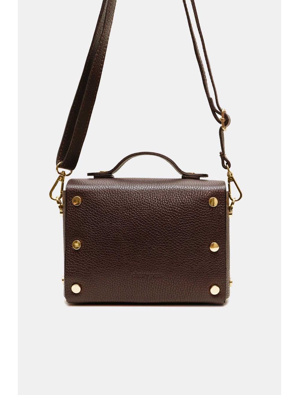 Sac Porté Main Forme Cartable En Cuir Vachette Grainée 4206 BILLIE-Chocolat — vue 3