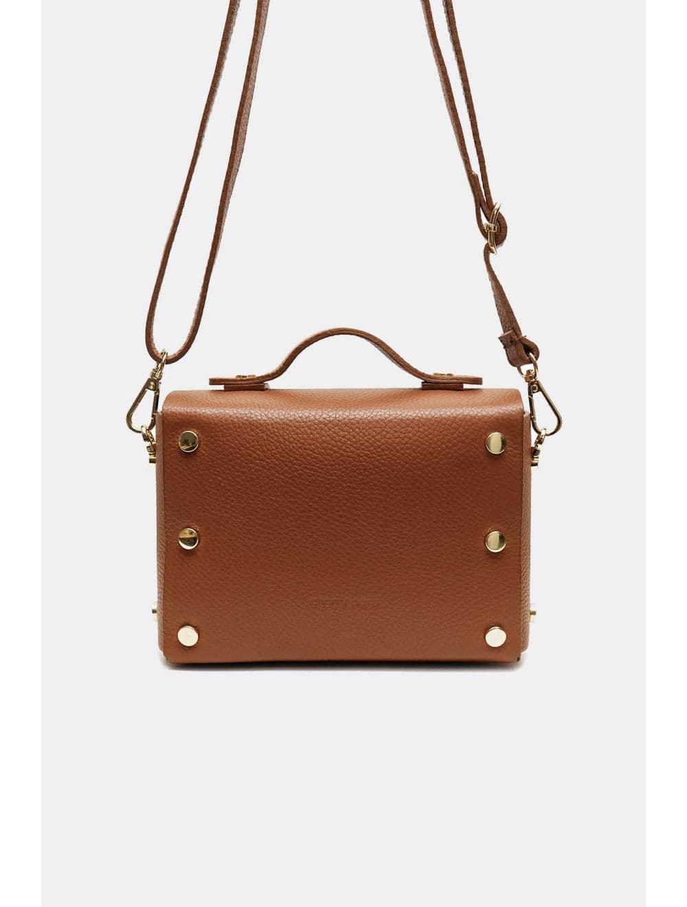 Sac Porté Main Forme Cartable En Cuir Vachette Grainée 4206 BILLIE-Cognac — vue 3