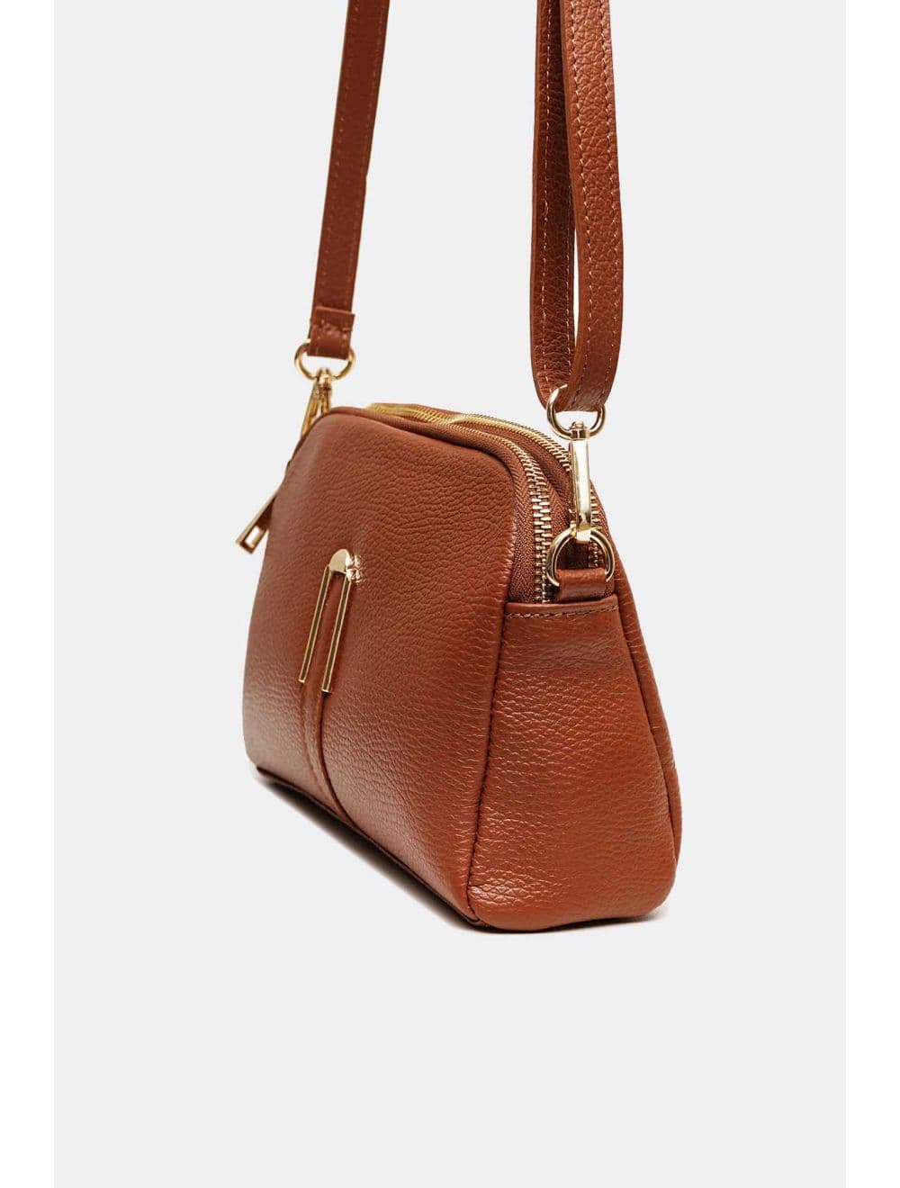 Sac Porté Travers En Cuir Vachette Grainé 4205 LIANA-Cognac — vue 2