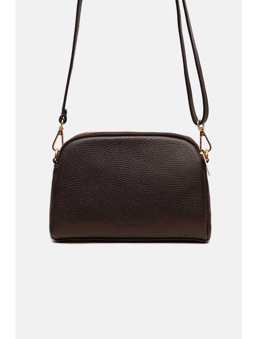 Sac Porté Travers En Cuir Vachette Grainé 4205 LIANA-Chocolat — vue 3
