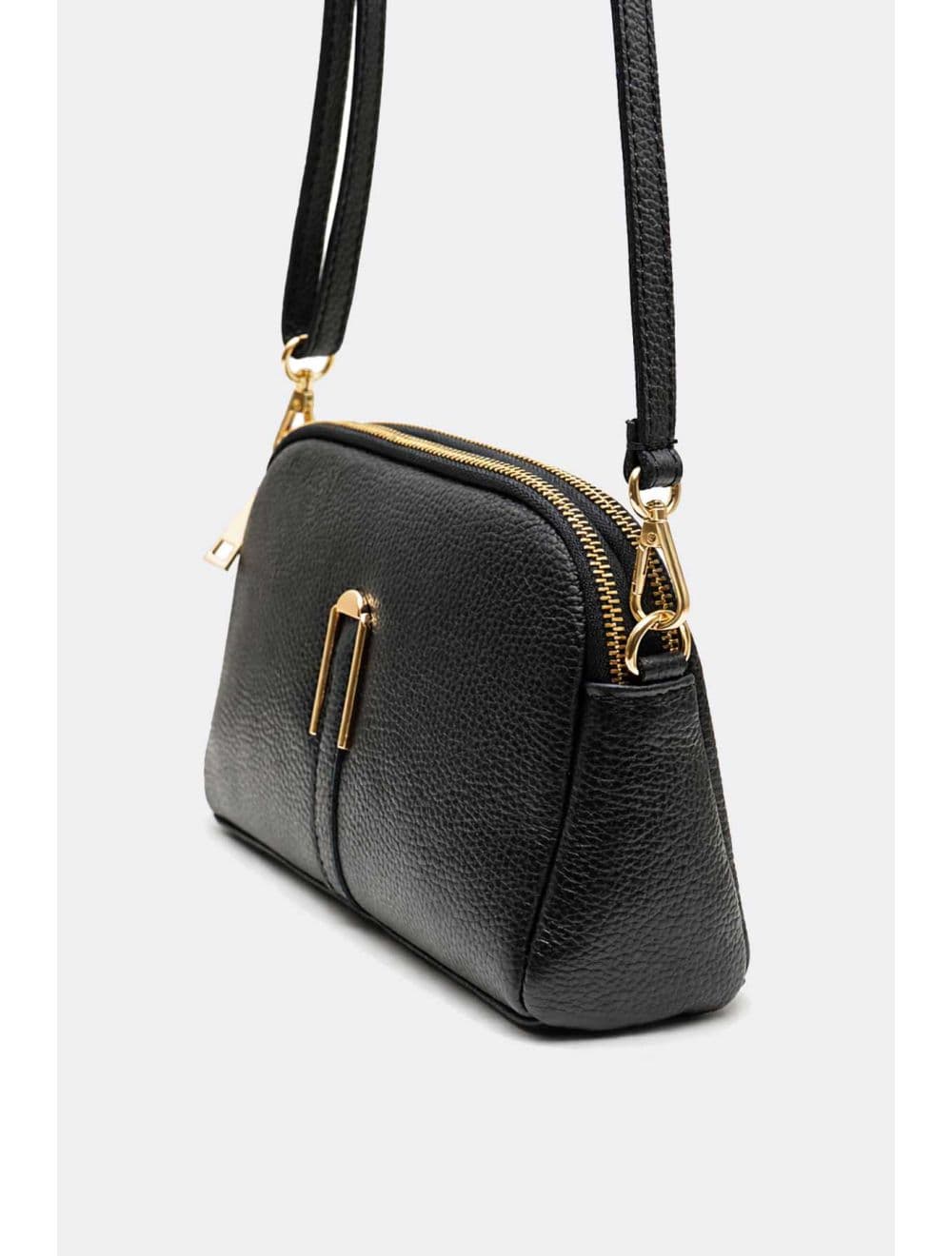 Sac Porté Travers En Cuir Vachette Grainé 4205 LIANA-Noir — vue 2