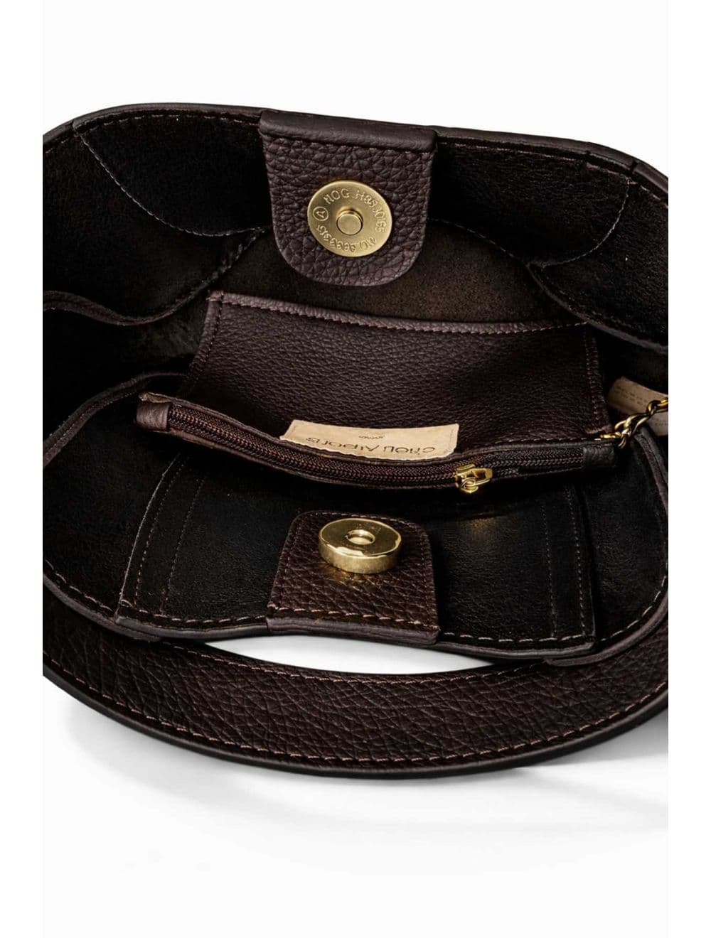 Sac Porté Épaule En Cuir Vachette Grainé 4204 ODÉLIA-CHOCOLAT — vue 4