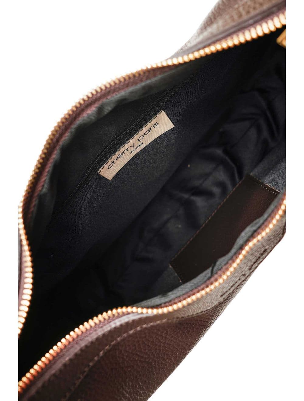 Sac Demi Lune  En Cuir Vachette Grainé 4201 ALYZÉE-Chocolat — vue 4