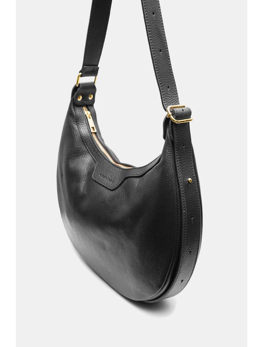 Sac Demi Lune  En CuirVachette Grainé 4201 ALYZÉE-Noir — vue 3