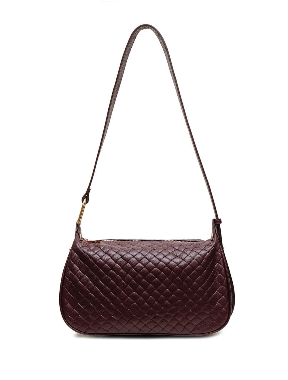 Sac Porté Main En Cuir Vachette Grainé Effet Tressé 4159B AMICIE TRESSÉ-Bordeaux — vue 2