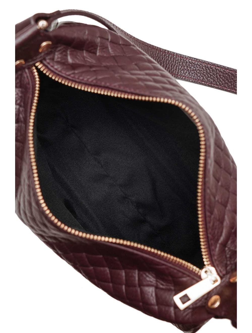 Sac Porté Main En Cuir Vachette Grainé Effet Tressé 4159B AMICIE TRESSÉ-Bordeaux — vue 4