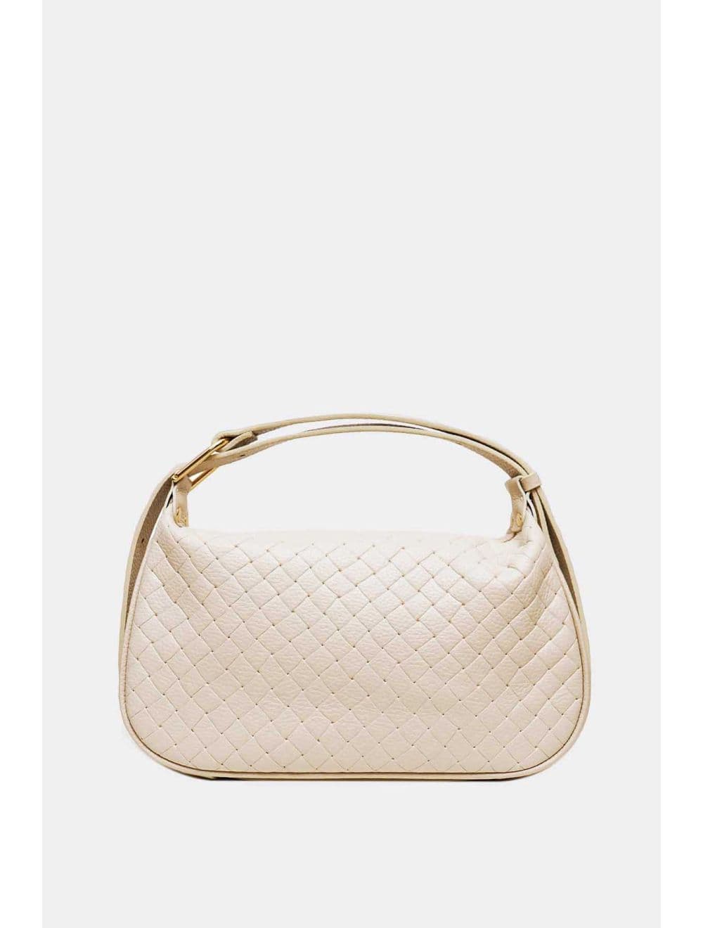 Sac Porté Main En Cuir Vachette Grainé Effet Tressé 4159B AMICIE TRESSÉ-Beige