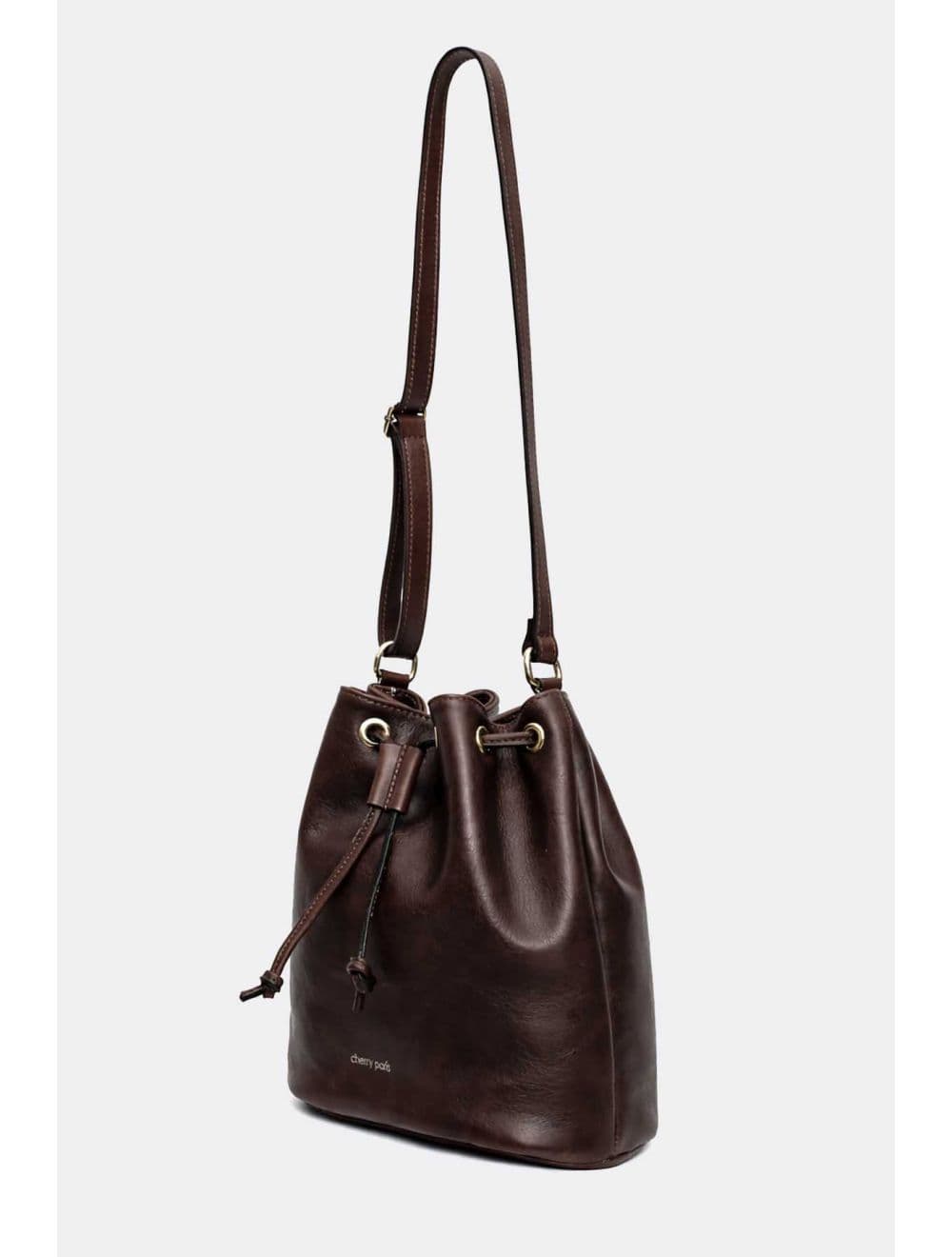 Sac bourse en cuir de vachette collet-LINDA 4009-Chocolat — vue 2