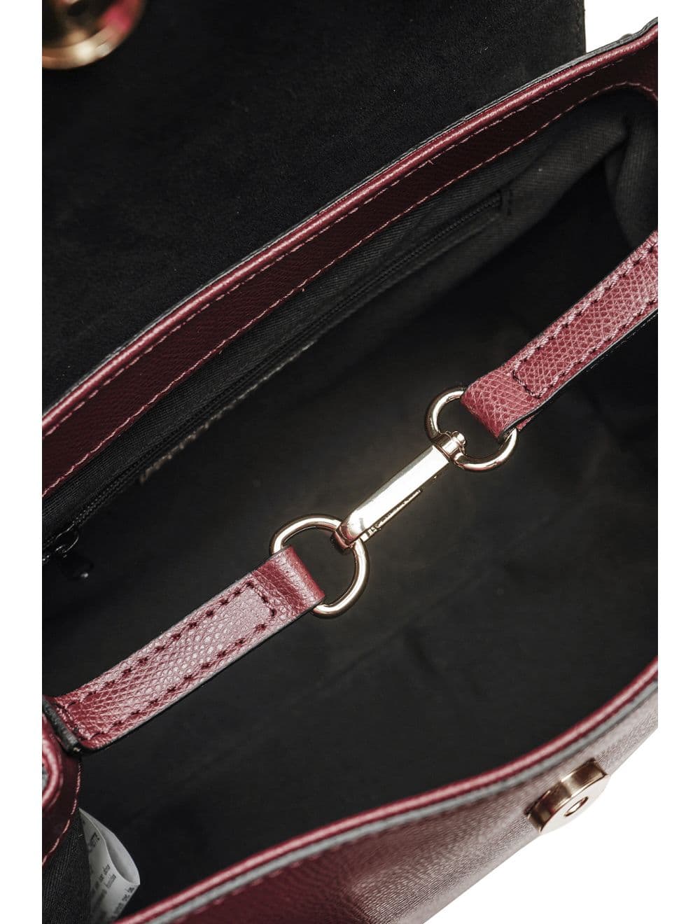 Sac Porté Main En Croûte Cuir Vachette Suède SAMANTHA  PALMELLATO 4194-Bordeaux — vue 5