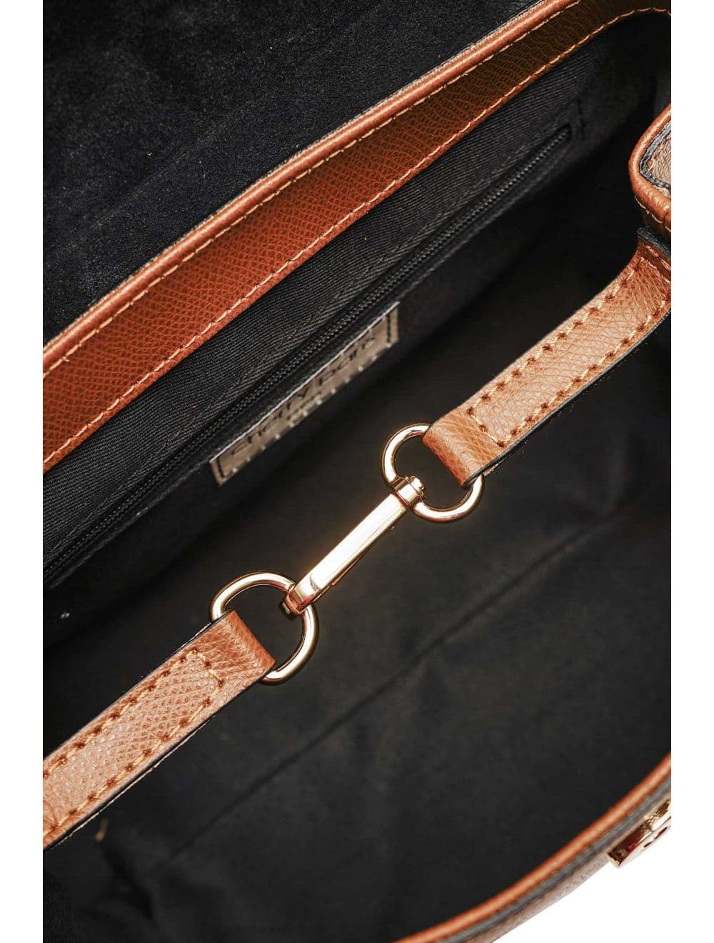 Sac Porté Main En Croûte Cuir Vachette Suède SAMANTHA  PALMELLATO 4194-Camel — vue 4