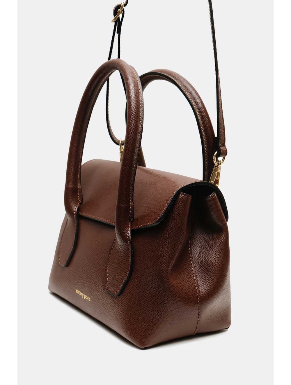 Sac Porté Main En Croûte Cuir Vachette Suède SAMANTHA  PALMELLATO 4194-Marron — vue 3