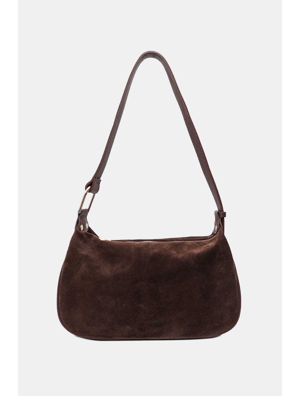 Sac Double Porté En Croûte de Cuir Vachette Suède 4159 AMICIE SUEDE-Chocolat — vue 2