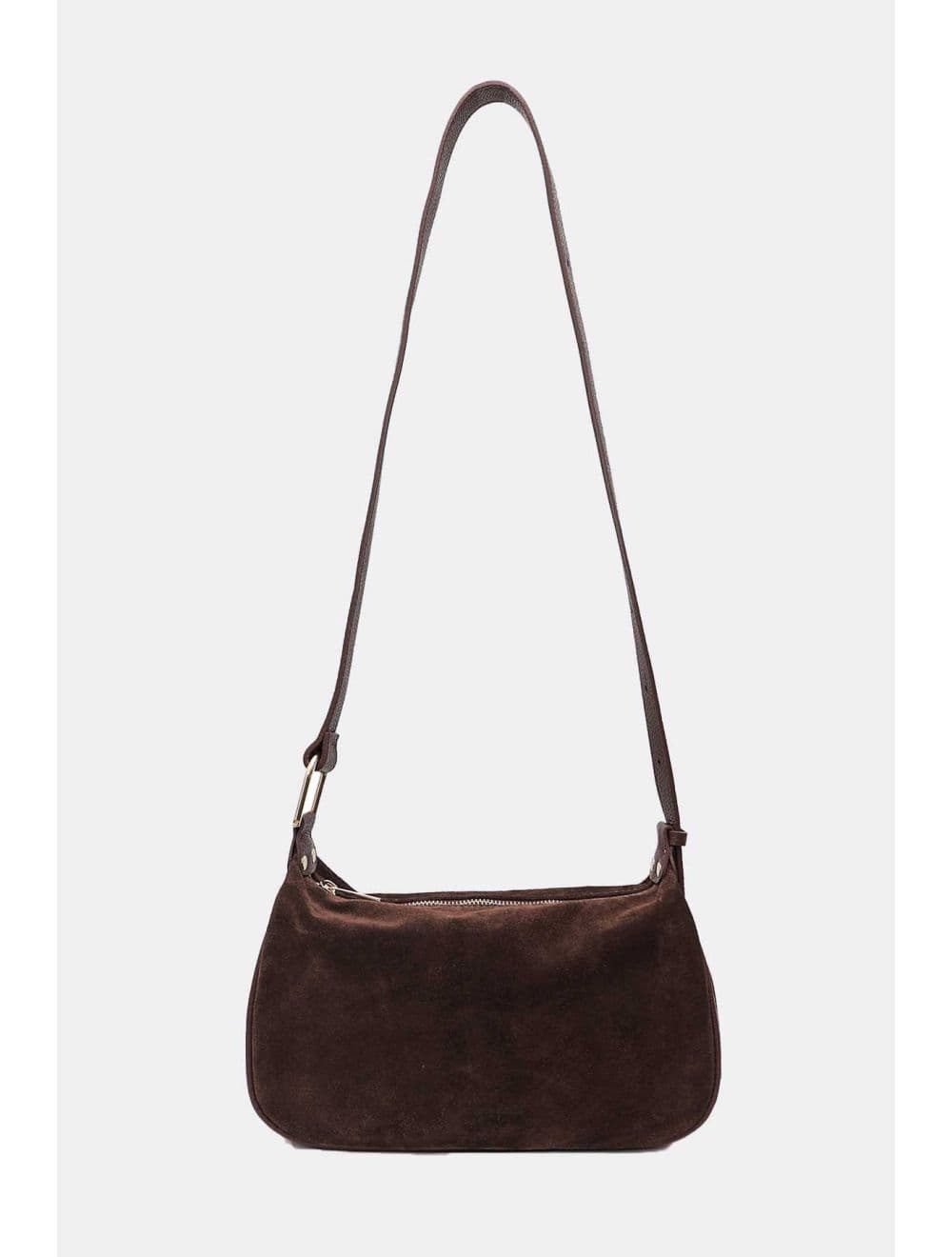 Sac Double Porté En Croûte de Cuir Vachette Suède 4159 AMICIE SUEDE-Chocolat — vue 3