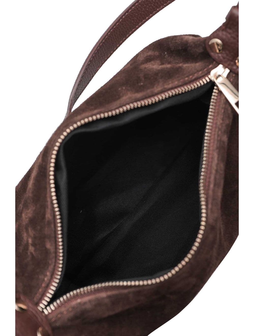 Sac Double Porté En Croûte de Cuir Vachette Suède 4159 AMICIE SUEDE-Chocolat — vue 6