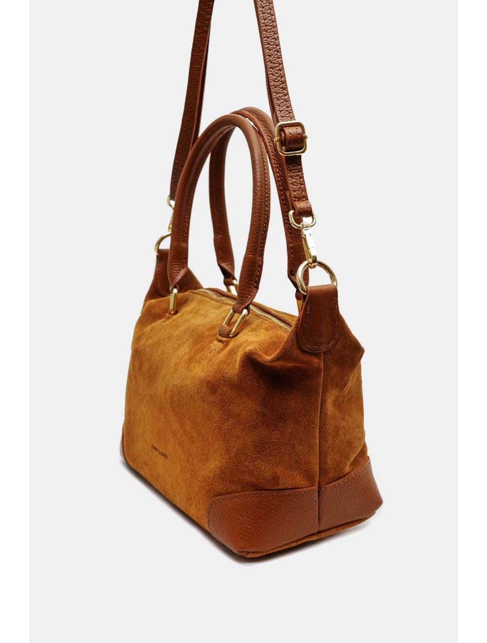 Sac Porté Main En Crôute De Cuir De Vachette Suède et Grainée 4189 ANIXE SUEDE-Camel — vue 3
