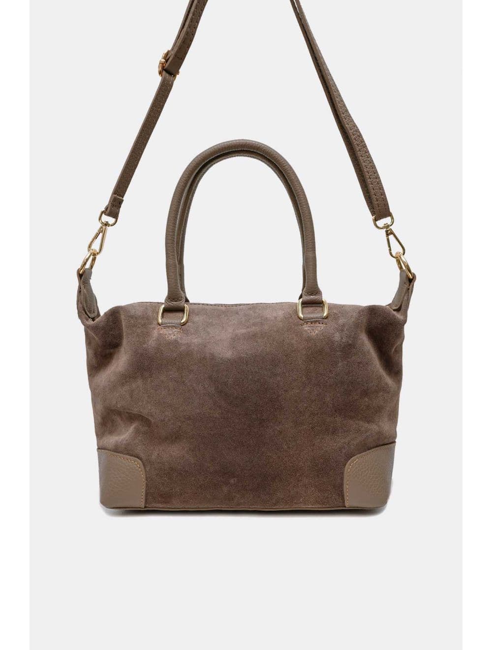 Sac Porté Main En Crôute De Cuir De Vachette Suède et Grainée 4189 ANIXE SUEDE-Taupe — vue 3
