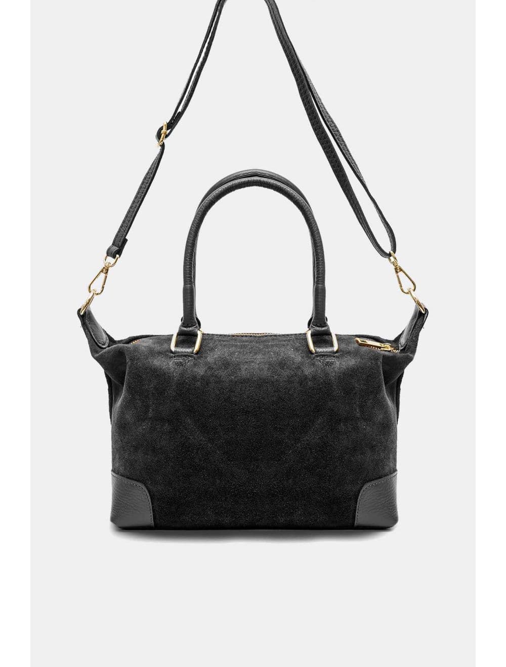Sac Porté Main En Crôute De Cuir De Vachette Suède et Grainée 4189 ANIXE SUEDE-Noir — vue 3